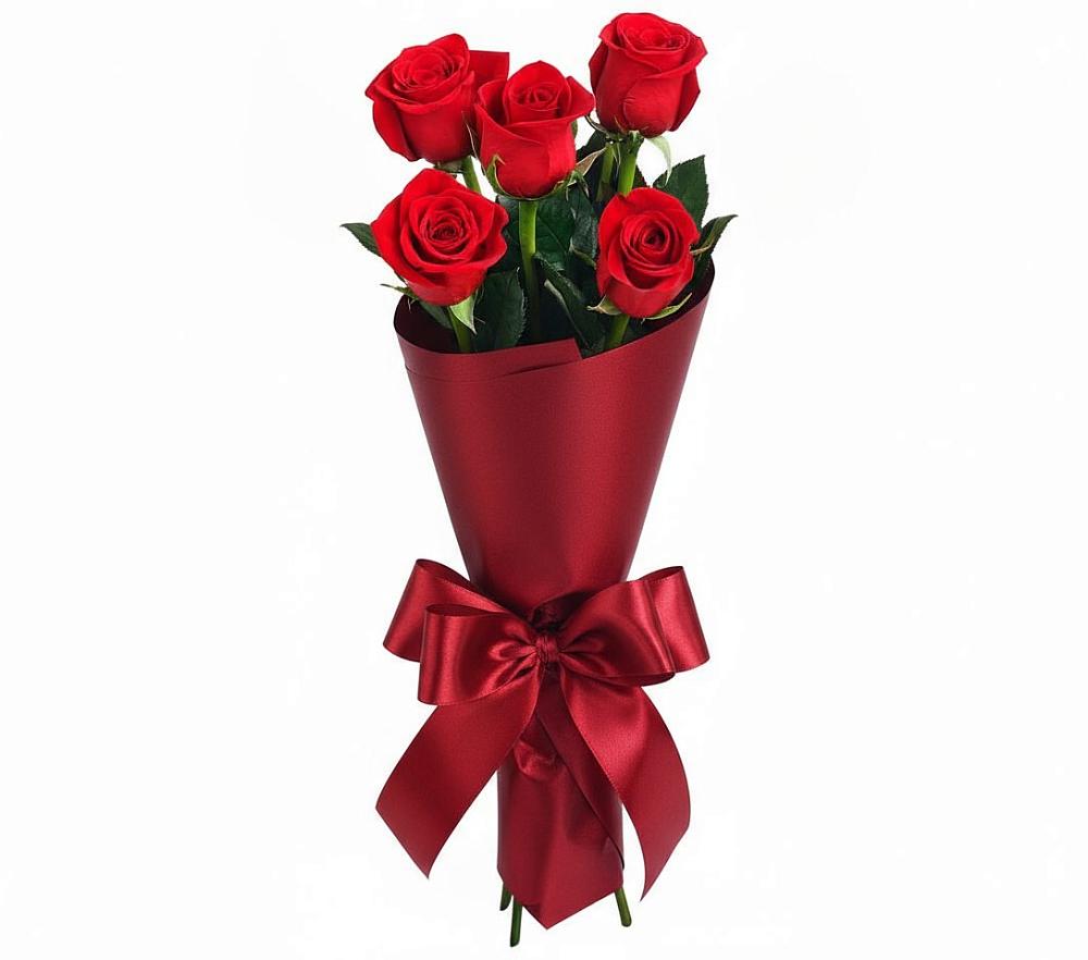 Букет 5 Красных роз Эдлесс Лав в Ворсме
