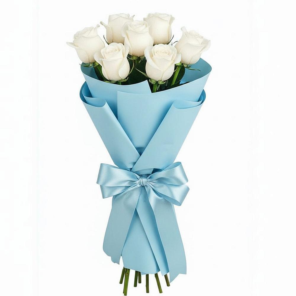 Букет 7 белых роз Проуд в Ворсме