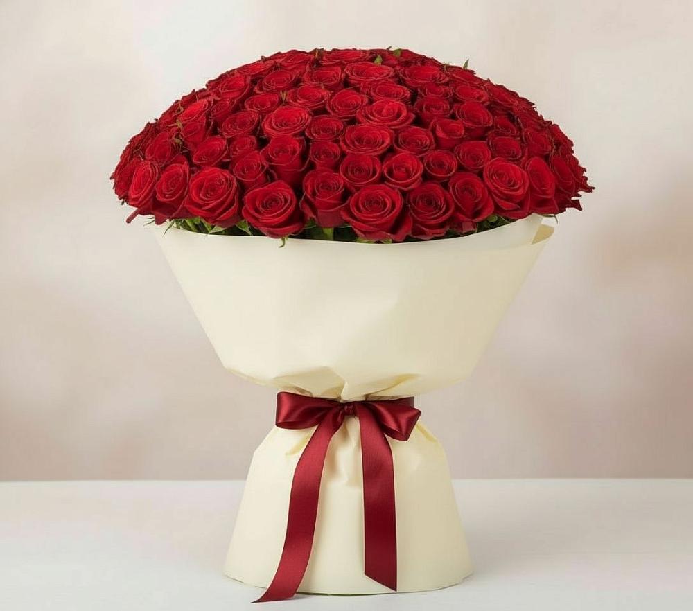 Букет 101 Красная роза Милано в Ворсме