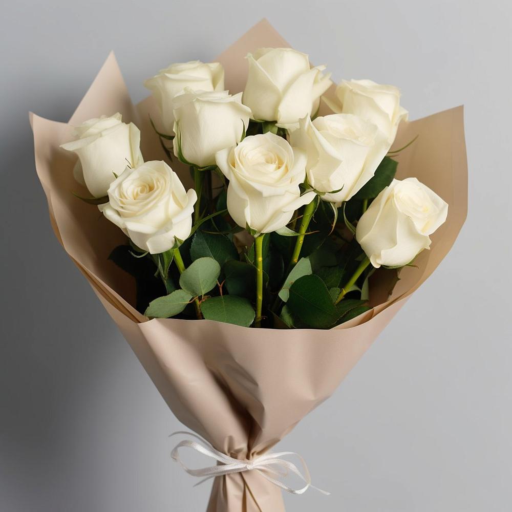 Букет 9 Белых роз Эдлесс Лав в Ворсме