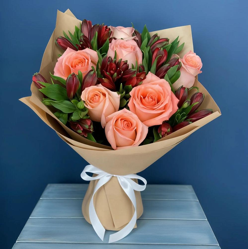 Букет цветов из: Розы и Альстромерии в Ворсме