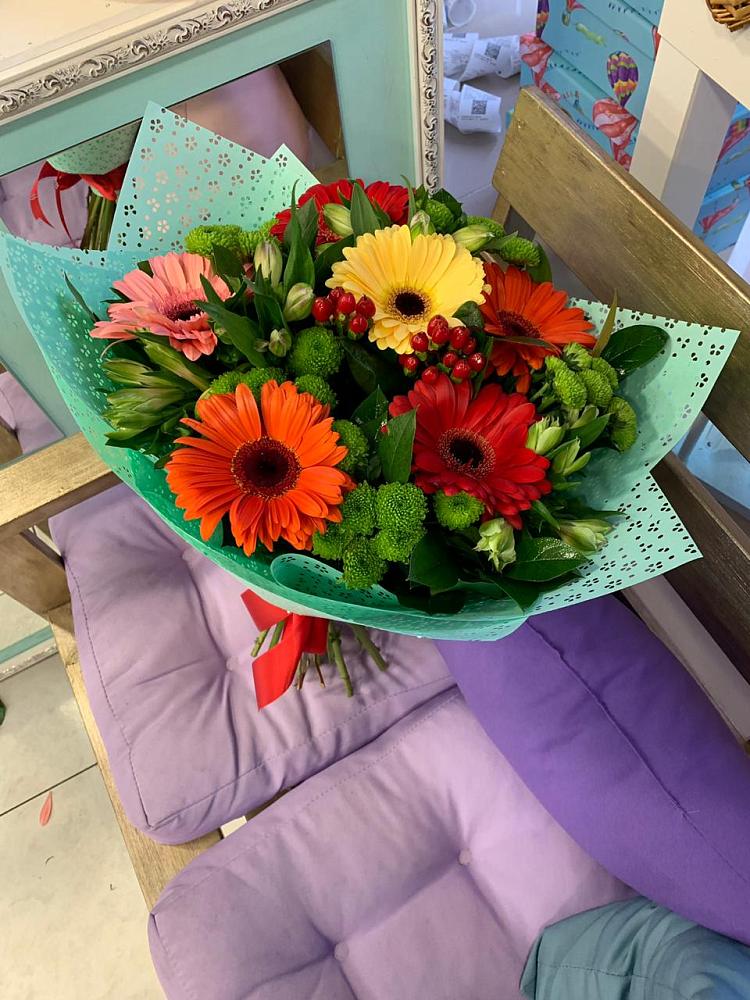 Букет цветов из: Герберы, Хризантемы и Альстромерии в Ворсме