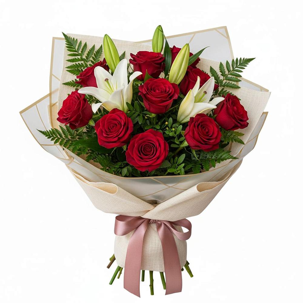 Букет цветов из: Лилии и Розы в Ворсме