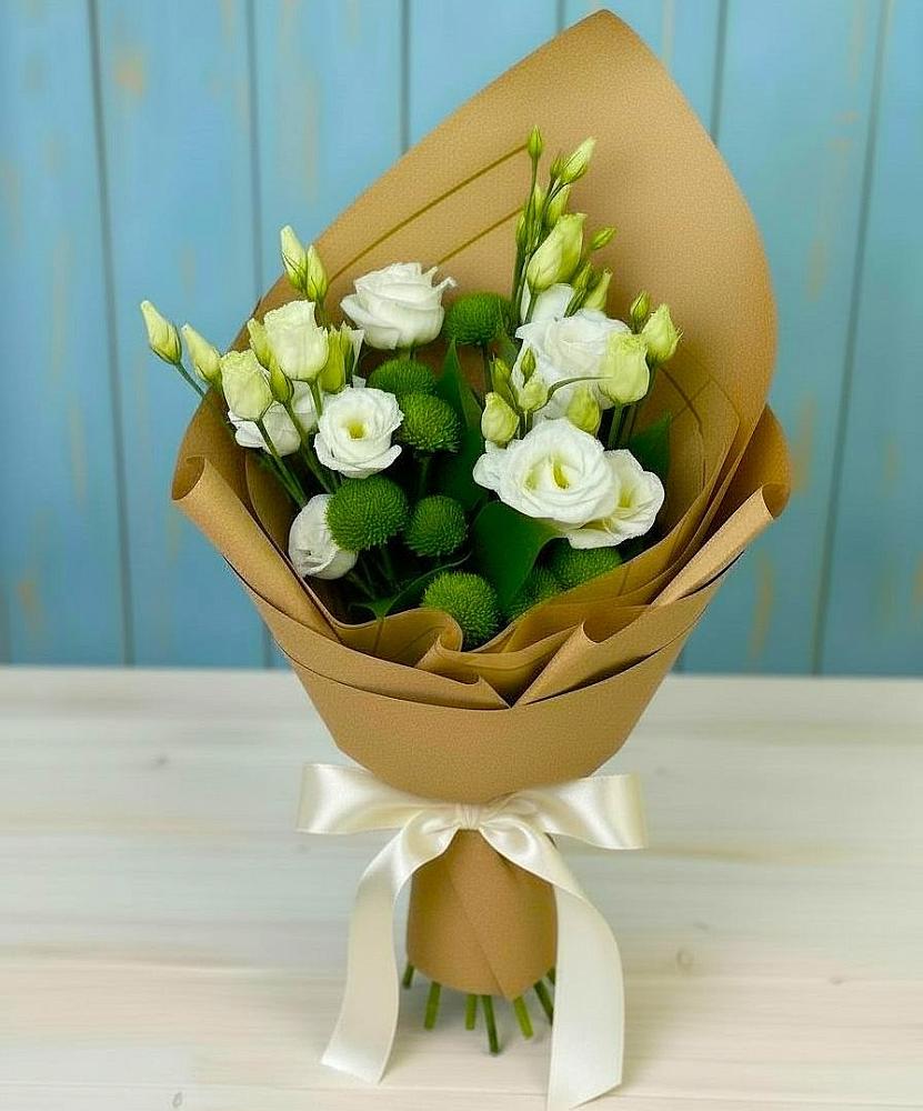 Букет цветов из: Хризантемы и Лизиантусы в Ворсме