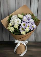 Букет цветов из:  Хризантемы и Розы #REPLACE_PRED# Ворсме