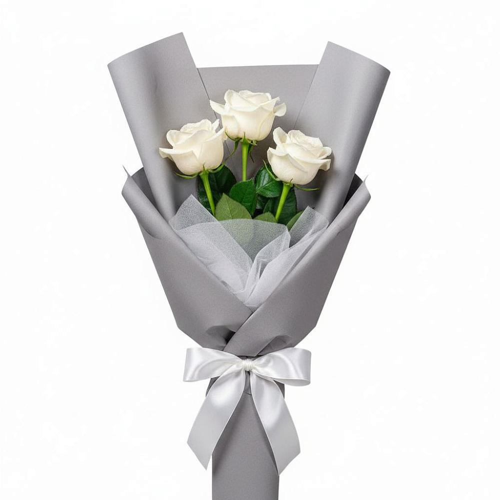 Букет 3 белые розы в Ворсме