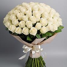 Букет 101 беля роза Белоснежка в Ворсме