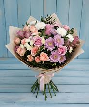 Букет цветов из:  Хризантемы, Розы и Альстромерии в Ворсме